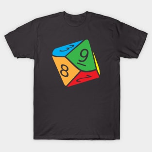 d10 Dice RPG Shirt | Multi Color Design T-Shirt